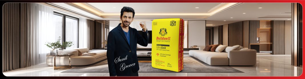 Buildwell UltraGold Gypsum Plaster pack with Sunil Grover – Best Gypsum Plaster Supplier in India